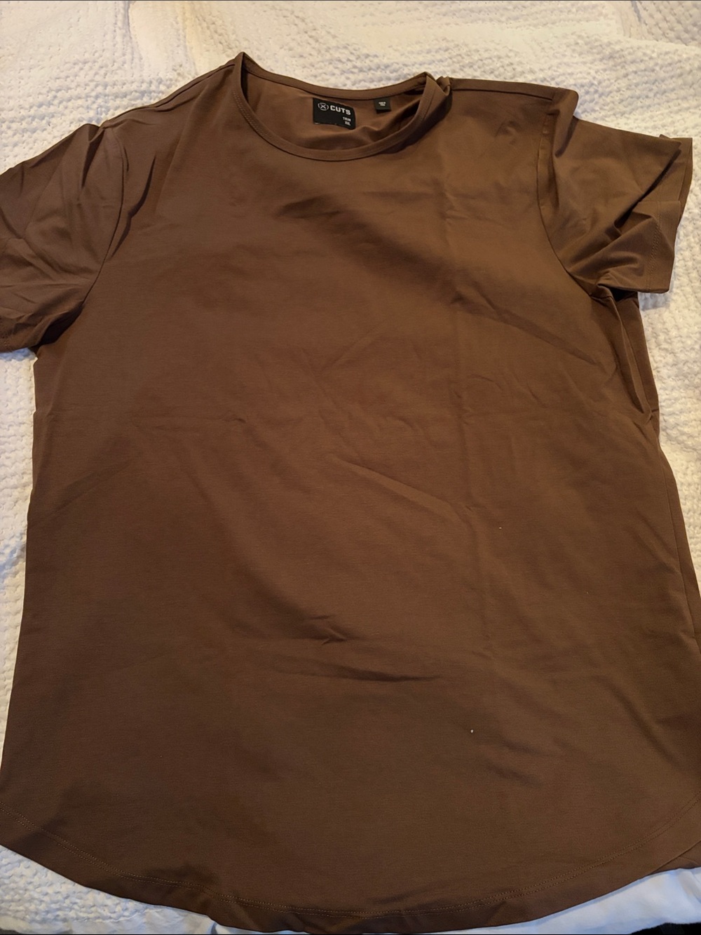 Cuts Clothing Men's Brown Crewneck Short Sleeve Tee